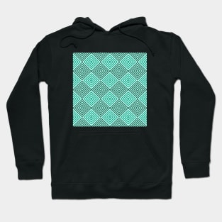 Aqua Green Illusion Geometric Patterns Hoodie